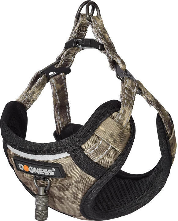 Set ecje për qen Dogness DOG SET CAMO, mbajtëse + litar, moro