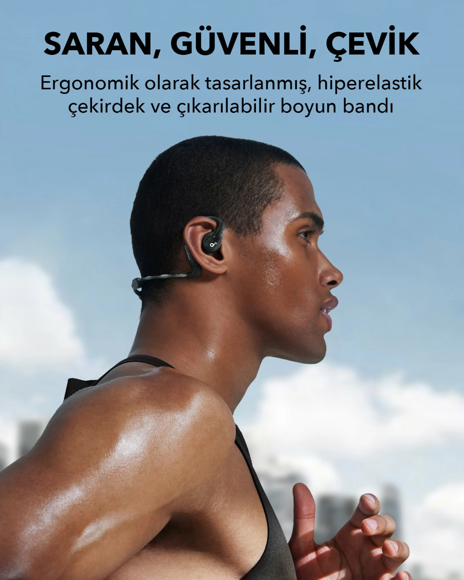 Kufje Anker Soundcore AeroFit Pro Biae, të bardha