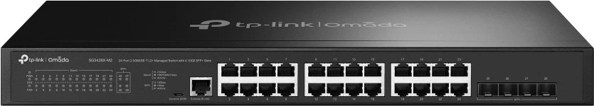 Switch TP-Link Omada 24-Port 2.5GBASE-T L2+, 4 10GE SFP+ Slots, Managed, 2.5G Ethernet, Rack mounting, 1U