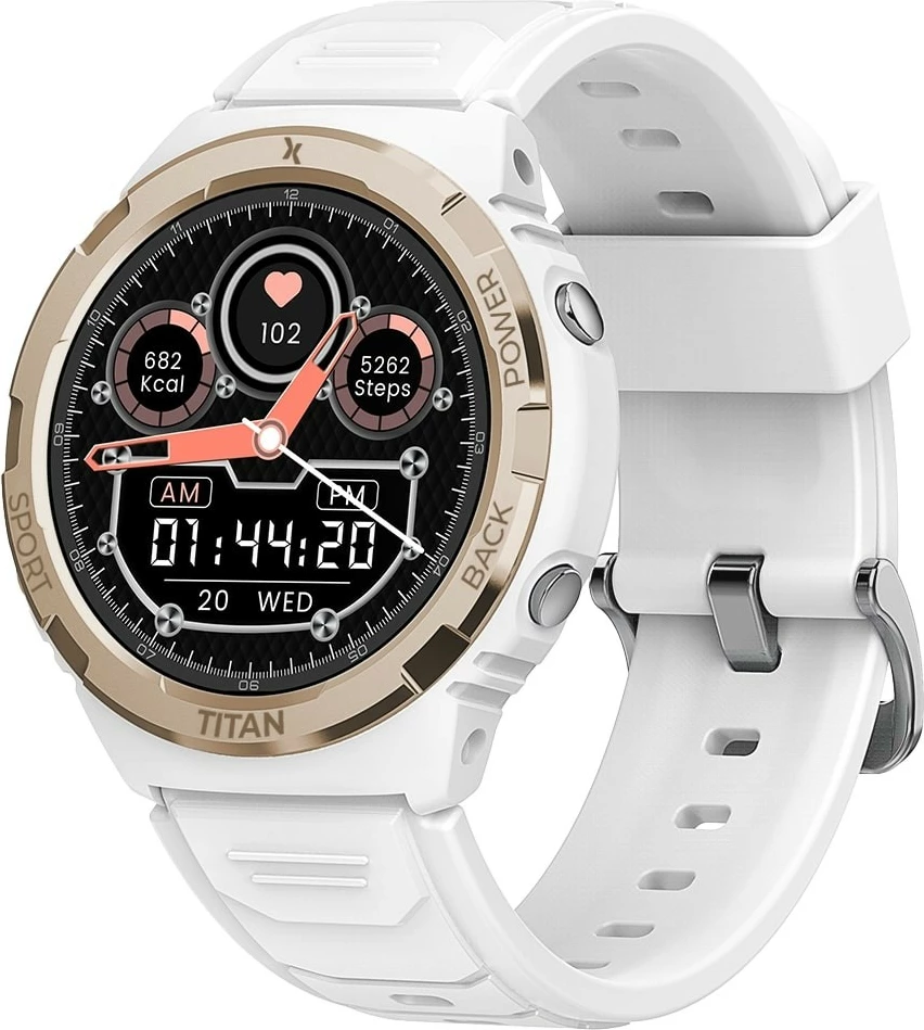 Smartwatch Maxcom FW100 Titan Valkiria, 1.3" AMOLED, Bluetooth, Bardhë