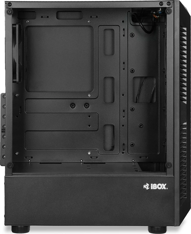 Kasë iBOX Lupus 27 OLU27, Midi Tower, ATX/UATX, 4 ventilatorë RGB, xham i temperuar, e zezë