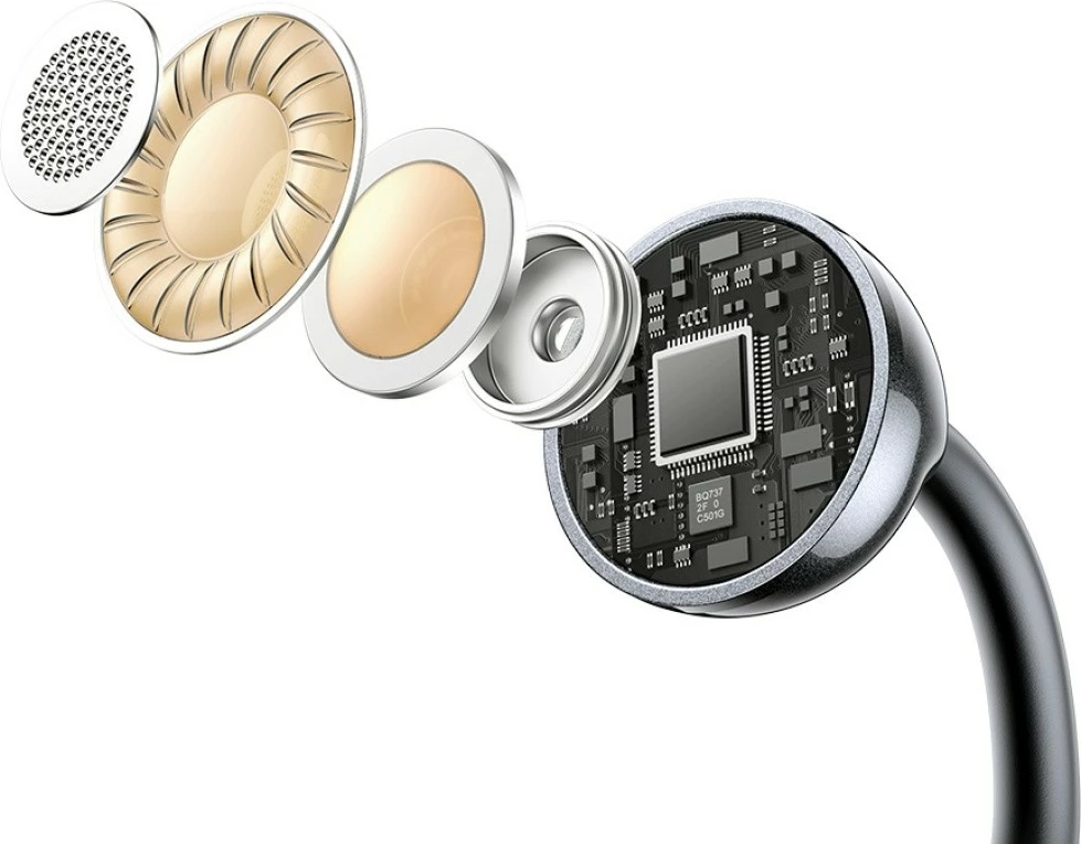 Kufje Bluetooth, USAMS Echo R02, Bluetooth 5.3, ear-clip in-ear, mikrofon i integruar, kuti karikimi 300 mAh, gri