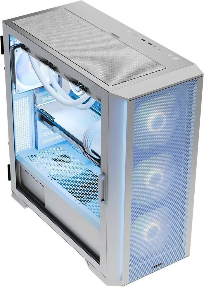 Kasë MODECOM HORIZON ARGB Flow MIDI USB 3.0 X 2 CYPE-C, e bardhë