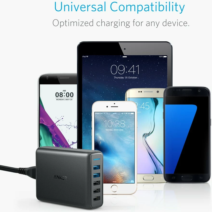 Karikues Anker PowerPort Speed 5, 5 porta, i zi