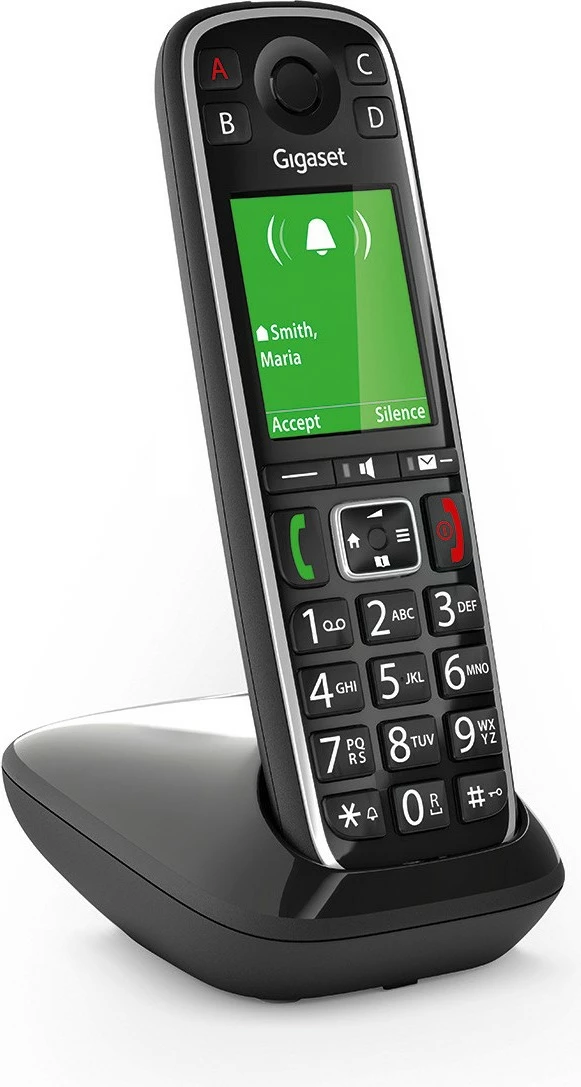 Telefon Gigaset E720, Analog/DECT, Pa tel, 200 kontakte, SMS, Caller ID, Ngjyrë e zezë
