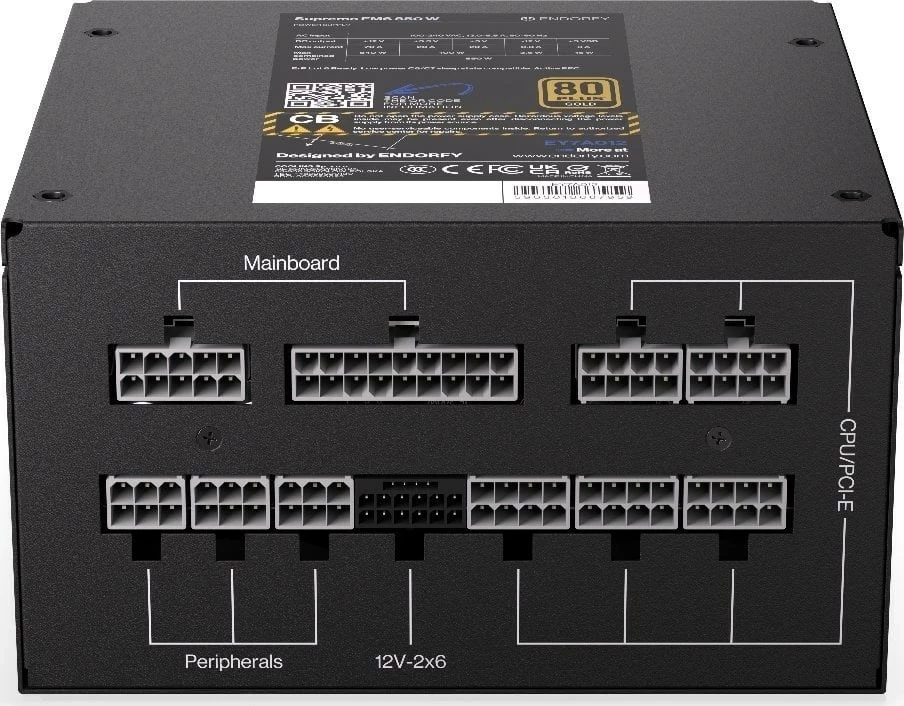 Kasë fuqie Endorfy Supremo FM6 850W, E Zezë