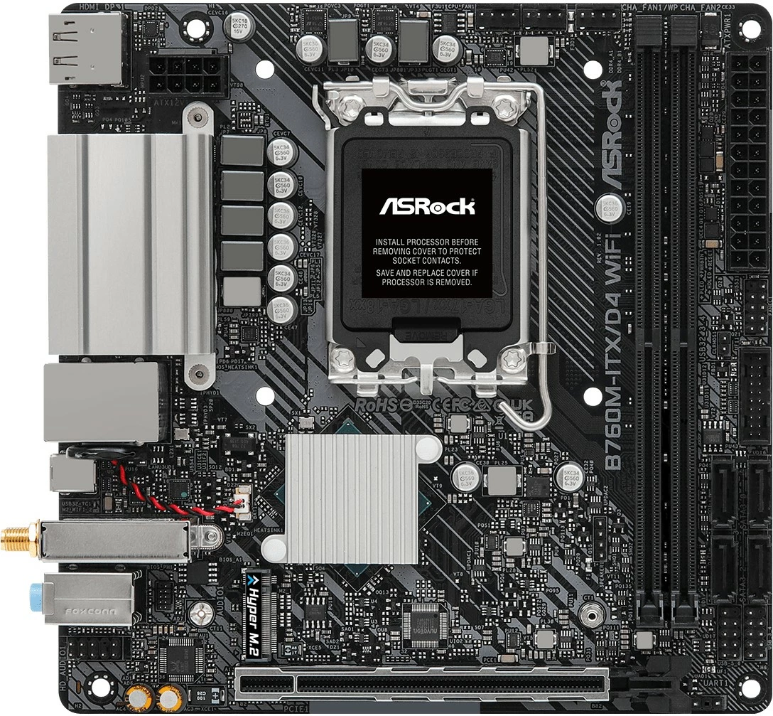 Pllakë amë ASRock B760M-ITX/D4 WiFi, Intel, LGA 1700, DDR4, mini ITX