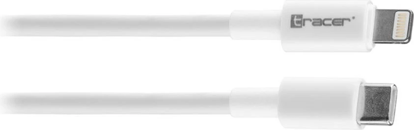 Kabllo Tracer USB Type-C në Lightning, 1m, e bardhë