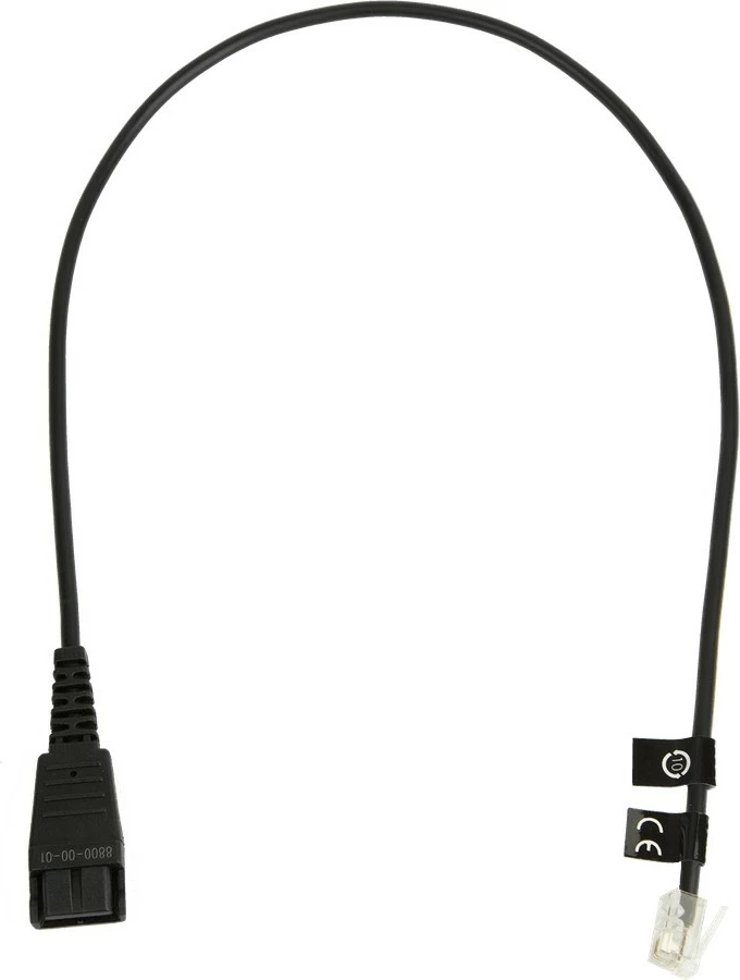 Kabëll Jabra 8800-00-01, 0.5 m, QD në RJ10, zi