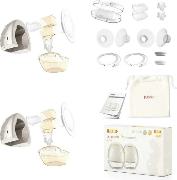 Pompa elektronike për gjidhënie neno PERLA TWIN, set prej 2 copë, me ekran LCD, pa BPA