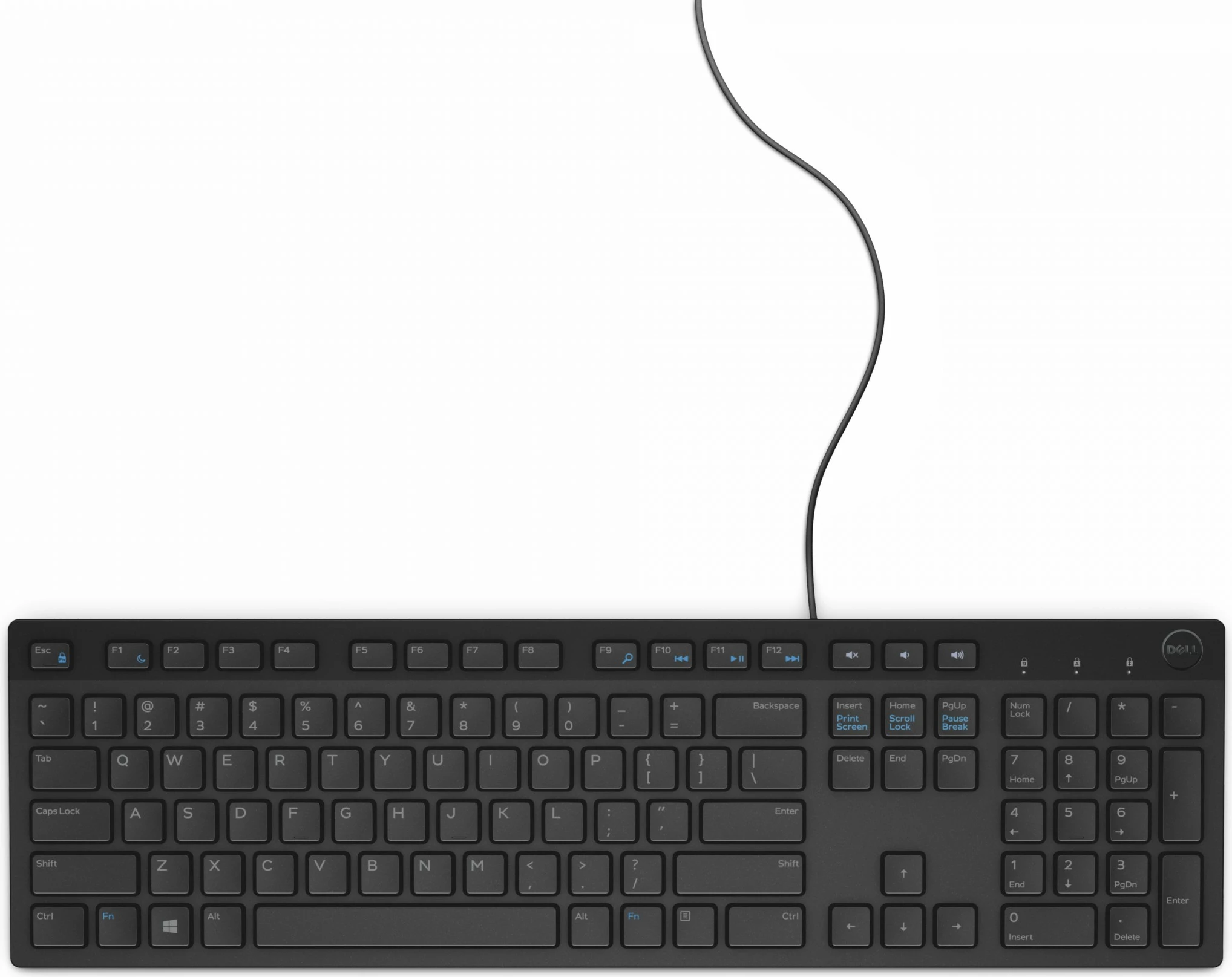 Tastierë DELL KB216, Full-size (100%), Wired, USB, QWERTZ, E zezë