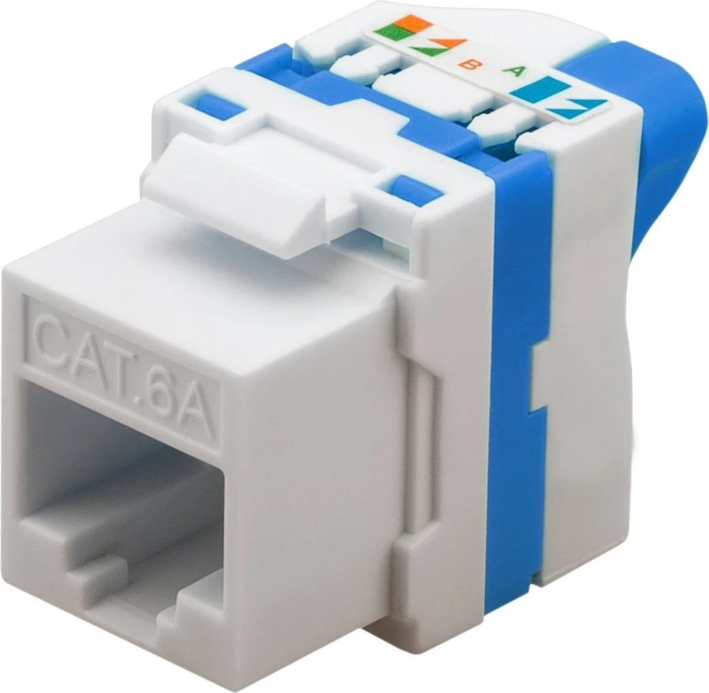 Konektor Techly Keystone RJ45 Cat.6A U/UTP, i bardhë