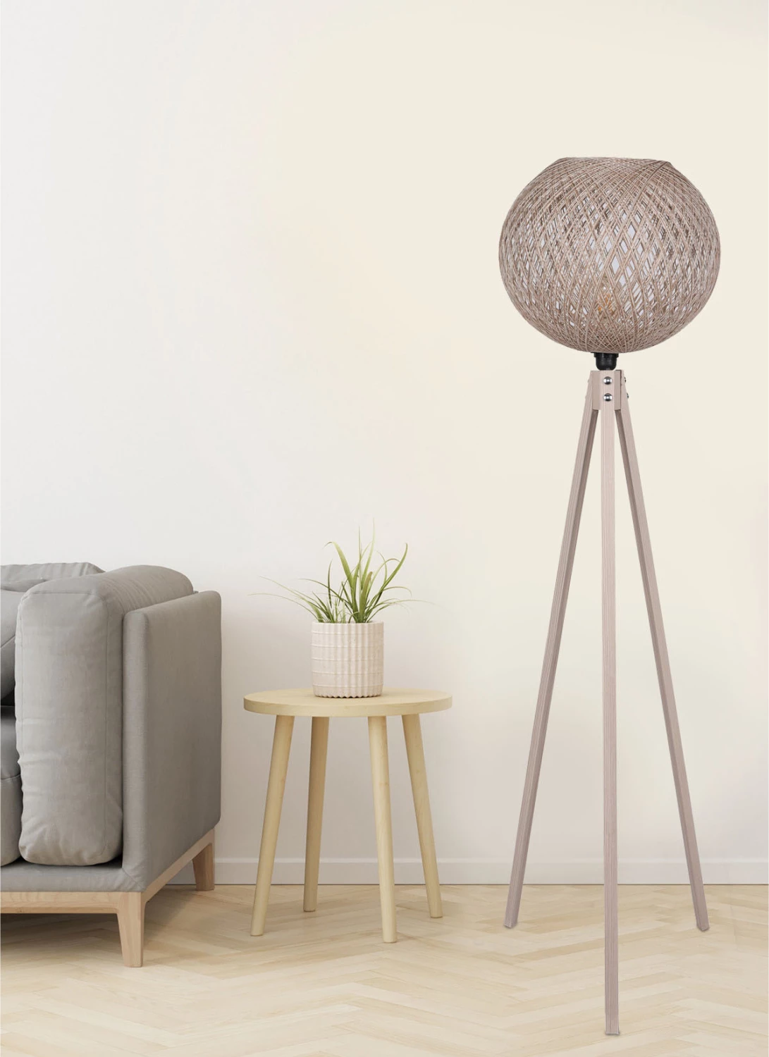 Dritë dyshemeje druri, kapelë prej litari, FH7376.01, Φ38x145Υ cm