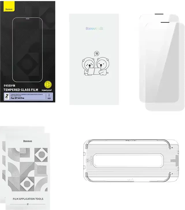 Xham i fortë Baseus Corning për iPhone 14 Pro, me filtër pluhuri