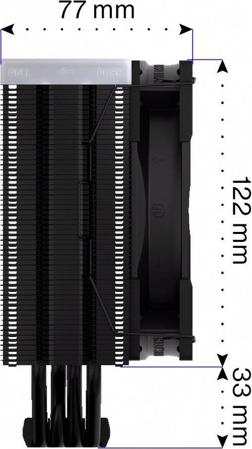 Ftohës procesori Endorfy Fera 5 Black ARGB, EY3A012, me ndriçim ARGB, 12 cm, i zi