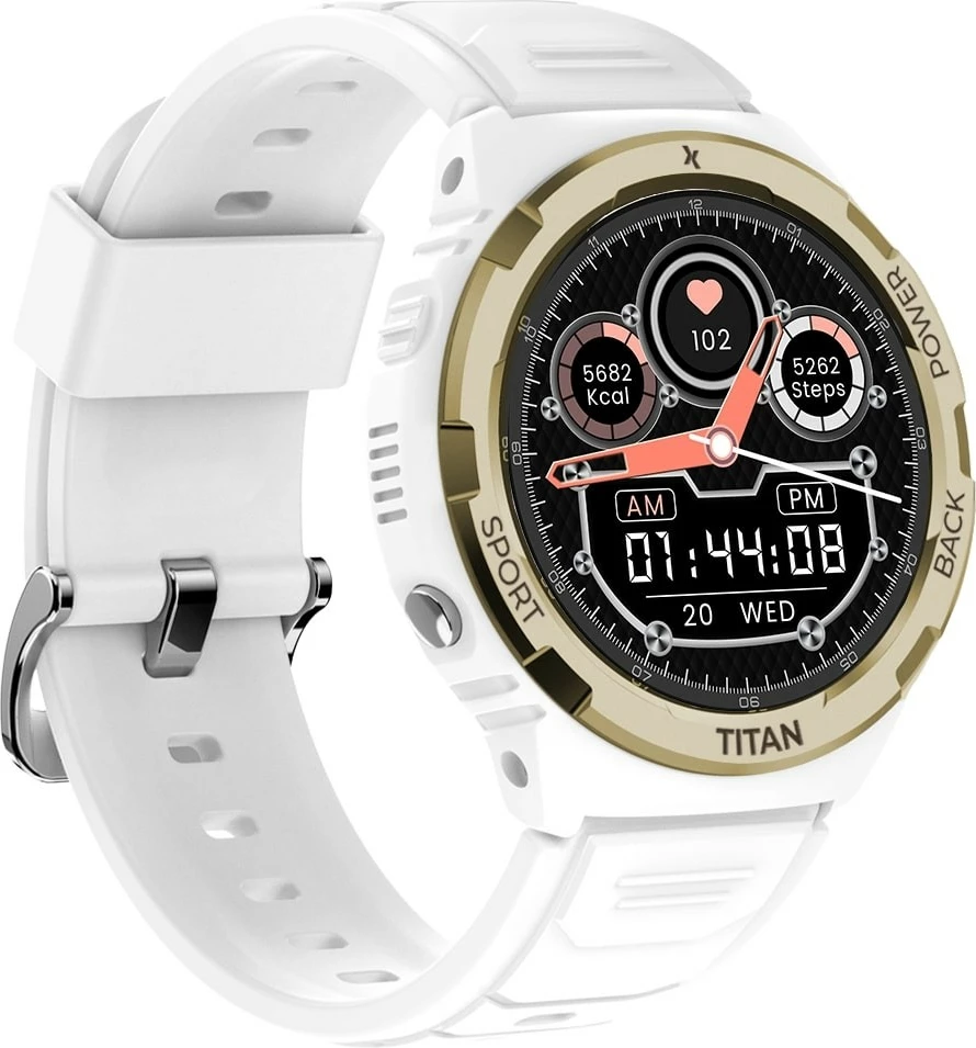 Smartwatch Maxcom FW100 Titan Valkiria, 1.3" AMOLED, Bluetooth, Bardhë