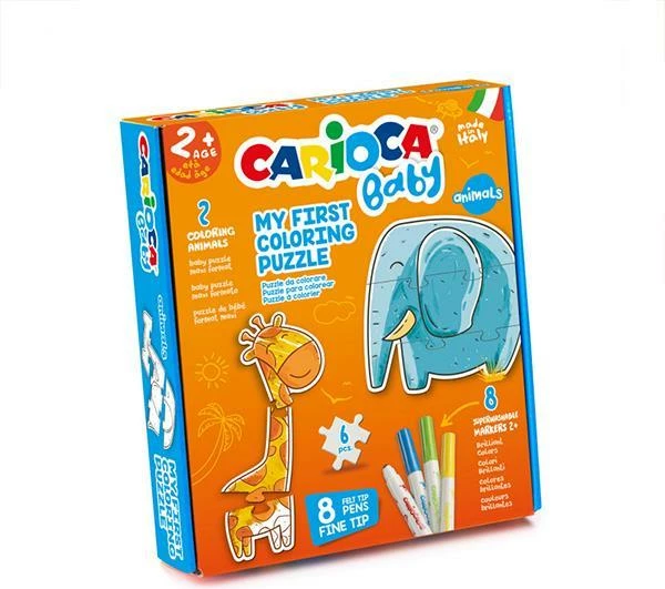 Puzzle ngjyrosës për fëmijë Carioca Baby, 20 pjesë, me markerë