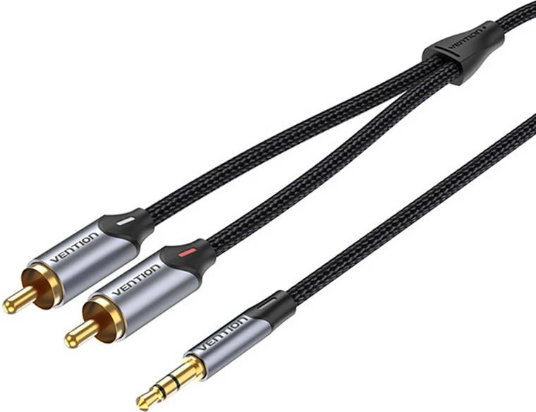 Kabllo audio Vention BCNBI, 3m, 2xRCA në 3.5mm, Gri