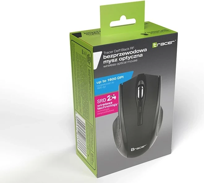 Maus Tracer DEFF RF Nano 2.4 GHz, 1600 DPI, 7 butona, e zezë-grafit