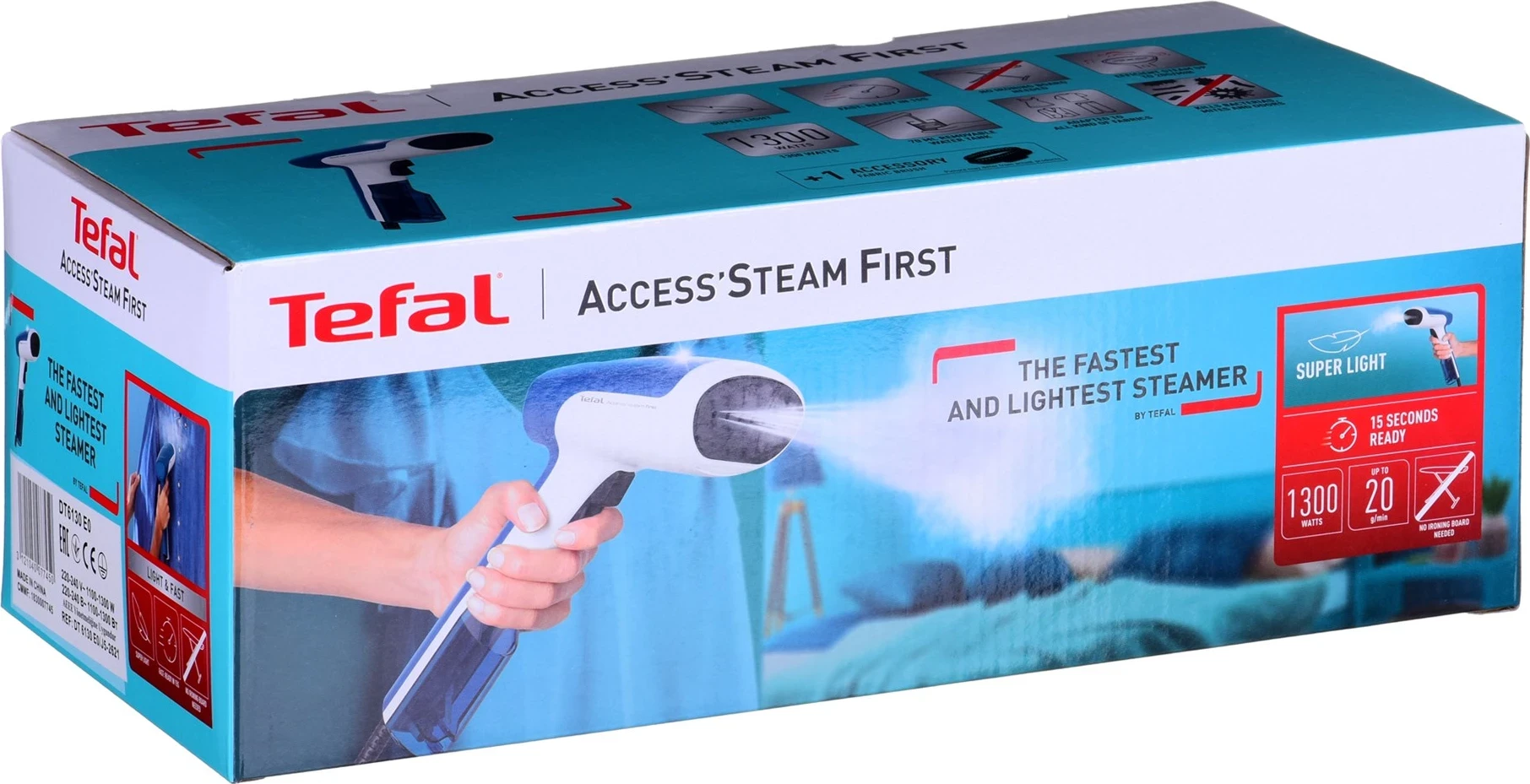 Hekur portativ për lyerje Tefal DT613, 1300 W, Bardhë dhe Blu