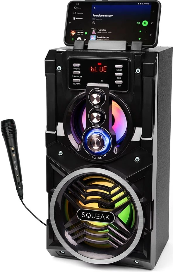 Altoparlant portativ Bluetooth SQUEAK SQ1000 Beatboxer me karaoke, 20W, i zi