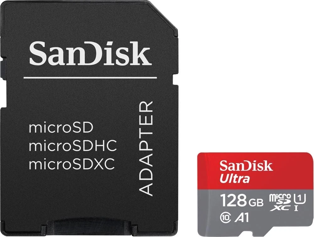 Kartë memorie SanDisk Ultra microSDXC, 128GB, 140MB/s A1 UHS-I + përshatës