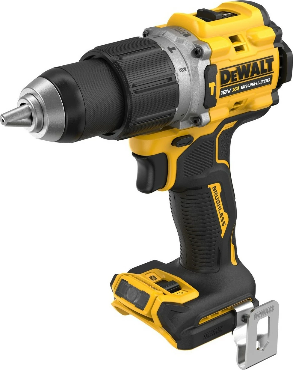 Aku-shurubdrill DeWALT 18V, brushless, 1.3cm, verdhë/zezë