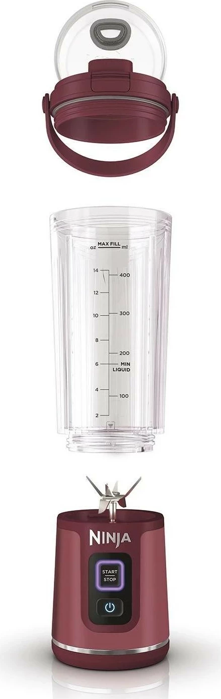 Blender portabel Ninja BC151, 0.53L, USB-C, i kuq