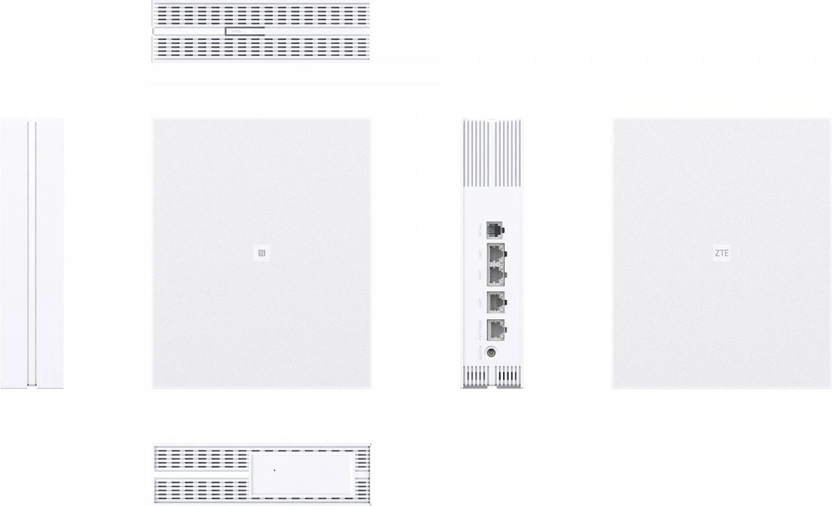 Router ZTE T5400 IDU, xDSL, 6 antena, 4x Gigabit Ethernet, Bardhë