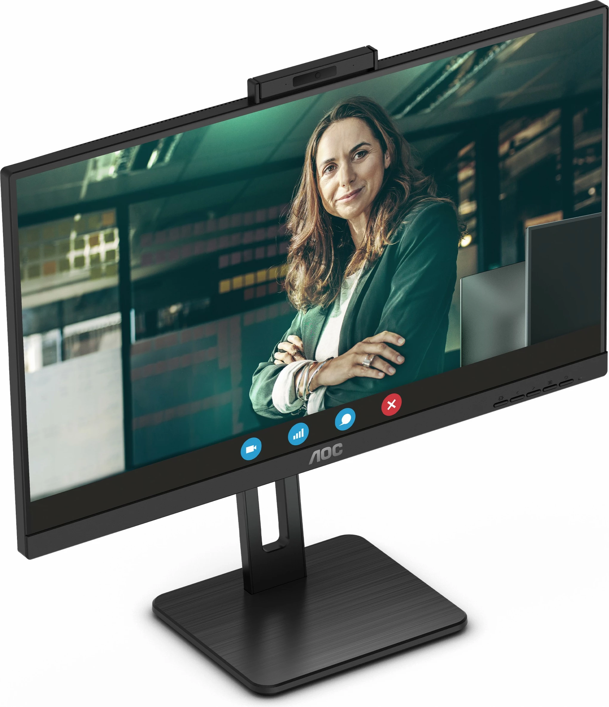Monitor AOC 24P3QW 23.8 inç IPS Full HD 75Hz me altoparlantë dhe webcam