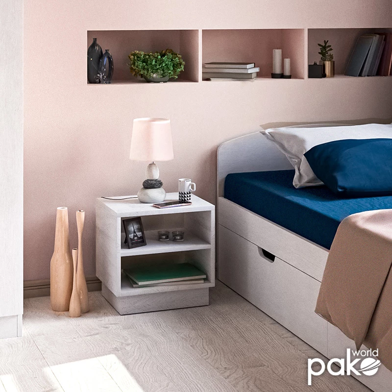 Komodinë Mason e bardhë 40x32x40cm