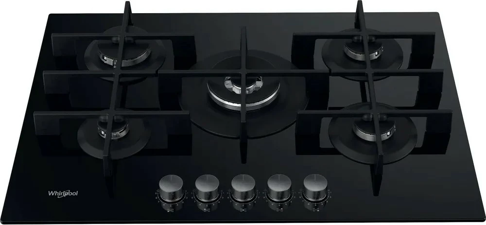 Sobë gazi me xham Whirlpool AKWL728NB, 5 zona, e zezë