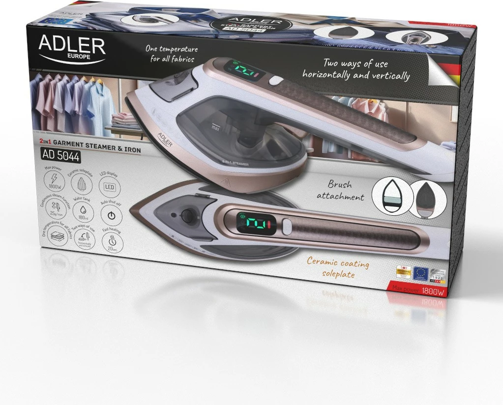 Avullore rrobash & hekur Adler AD5044 1800 W 25 g/min 180 ml ari-bardhë