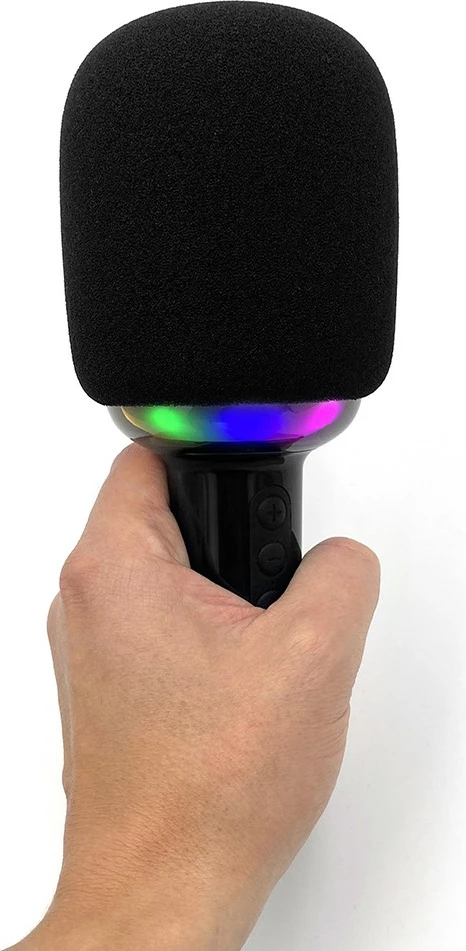 Mikrofon karaoke me altoparlant Bluetooth Media-Tech MT399, i zi, me drita LED