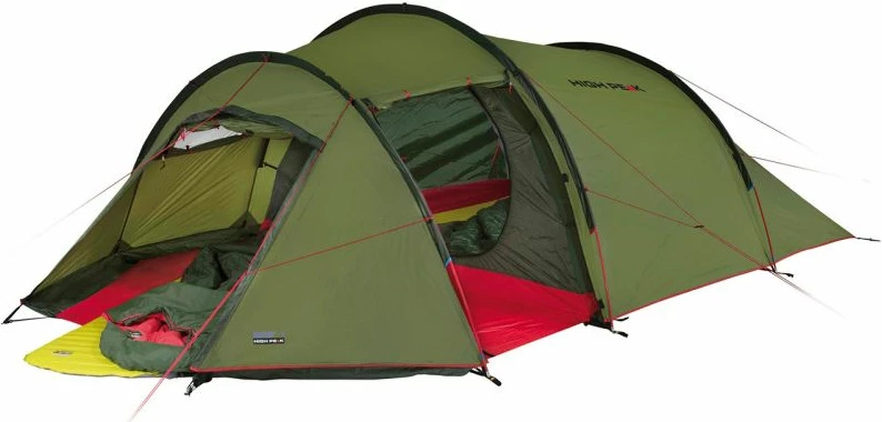 Çadra turistike High Peak Falcon 4, e kuqe dhe e gjelbër