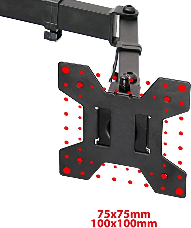 Mbajtës tavoline për dy monitorë Esperanza ERW018, 10-27'' deri në 8kg, i zi