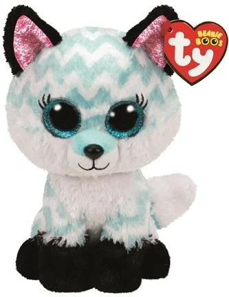 Maskotë pelushi TY Beanie Boos Atlas, 15 cm, bardhë/kaltër/rozë/zezë