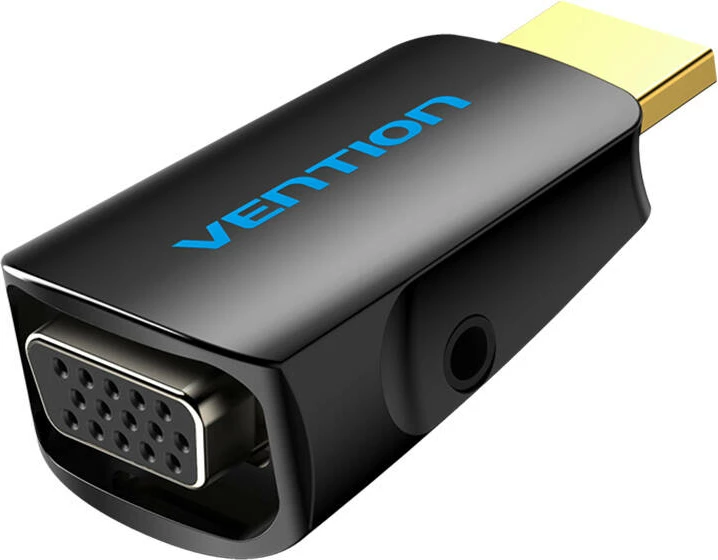 Adapter HDMI në VGA Vention AIDB0 me port audio 3.5mm, Zi