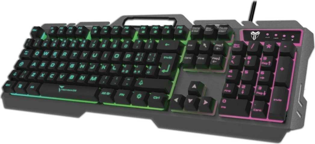 Tastierë gaming Techmade RGB, e zezë