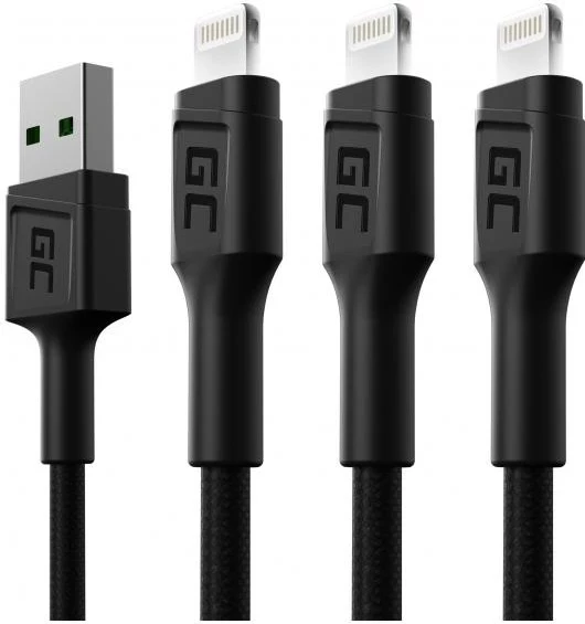 Kabllo Green Cell Ray Lightning 3x 1,2m LED për iPhone, ngarkim i shpejtë