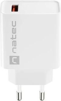 Karikues muri Natec Ribera, 1x USB-A, 18W, Bardhë