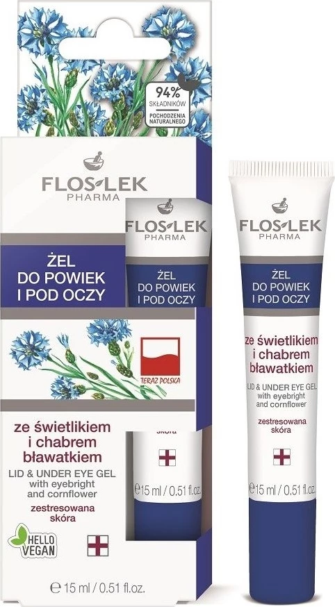 Xhel për sy dhe nën sy Floslek me marshmallow dhe lule bliri për femra 15ml