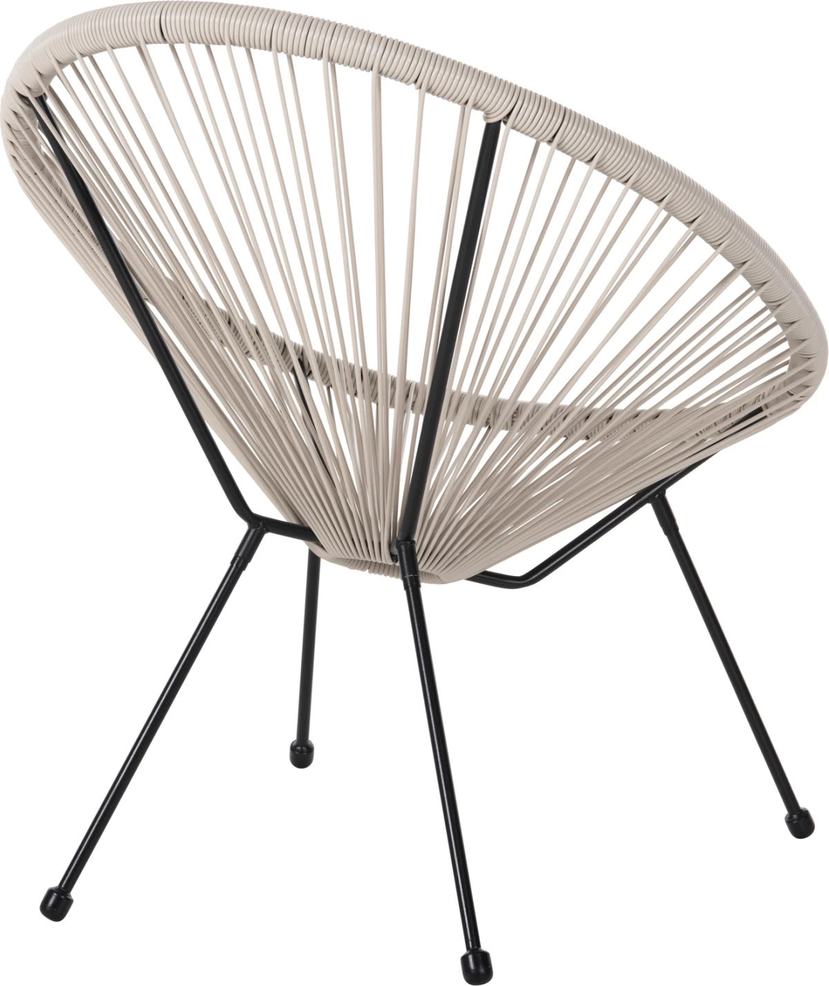 Karrige e jashtme lloj foleje ACAPULCO FH5872.03 metal i zi-ratan sintetik në ecru 71x72x80Hcm