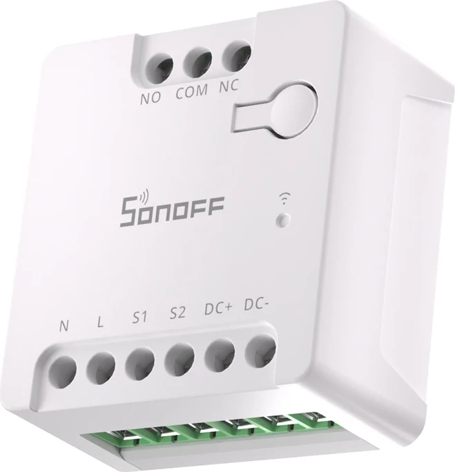 Switch i mençur Sonoff MINI-D, WiFi, Matter, AC/DC 12-48V, kontakt i thatë, Bardhë
