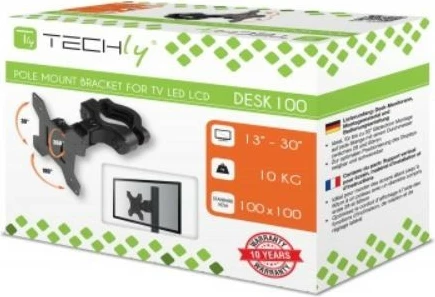 Mbajtëse monitori Techly 103793, për LED/LCD 13-30", VESA 100x100/75x75, 10kg, e zezë