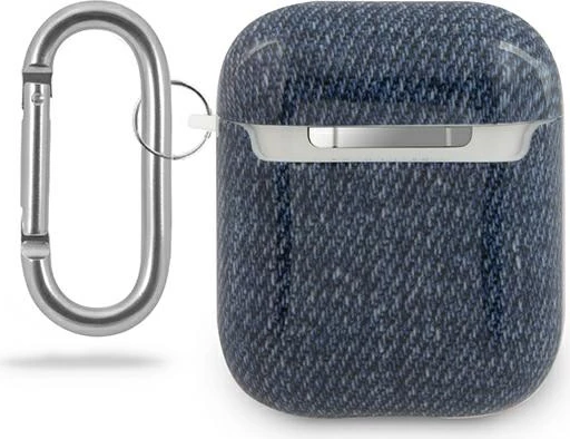 Mbështjellës Guess GUACA2TPUJULDB për AirPods 1/2, Jeans Collection, kaltër e errët