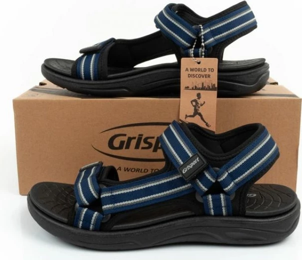 Sandale për meshkuj Grisport, të zeza dhe blu të errët