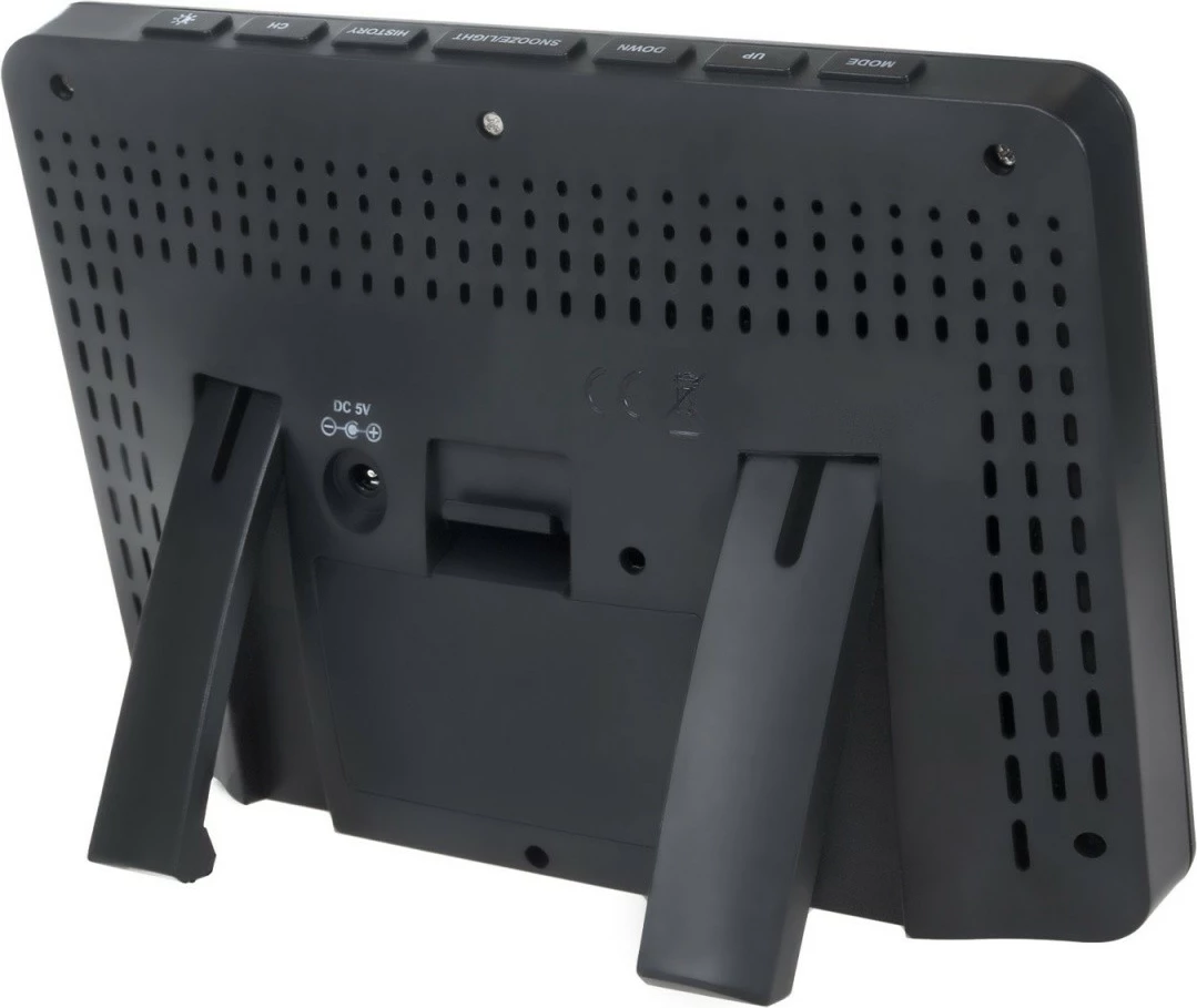 Stacion moti pa tela GreenBlue GB540N me indikator komoditeti, matje lagështie, fazat e hënës, orë DCF, zi