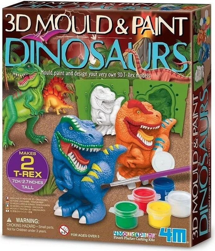 Set kreativ gipsi 4m 4777, dinosaurë 3D, shumëngjyrësh