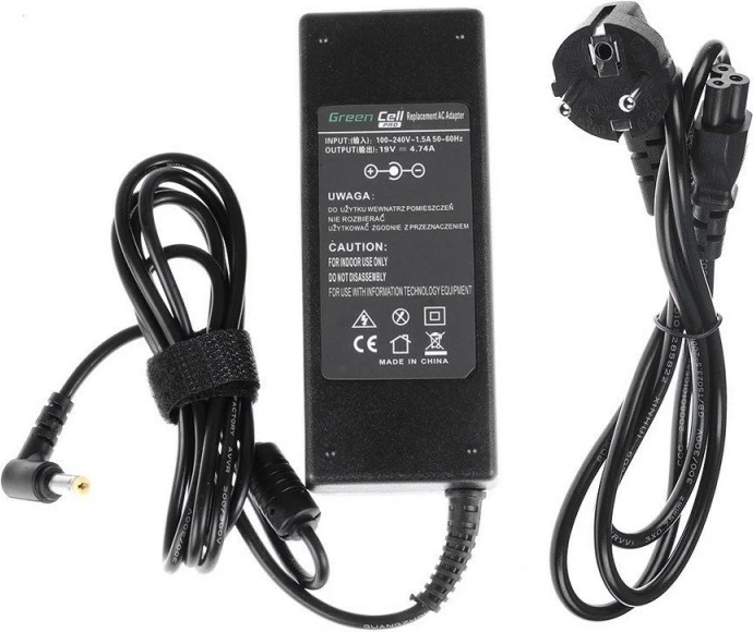 Adapter rryme Green Cell PRO AD02P për Acer 5733, 19V 4.74A, 90W, 5.5-1.7mm, i zi
